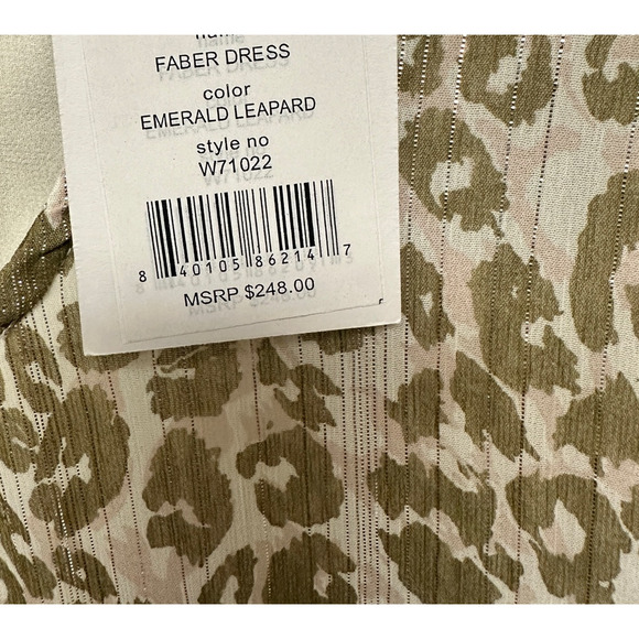 WALTER BAKER  Faber Tie-Detailed Leopard-Print Metallic Georgette Dress Sz 0 - Picture 13 of 13